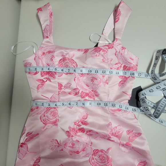 Lulus NWT Brighter Side Pink Floral Satin Dress. - Picture 13 of 15